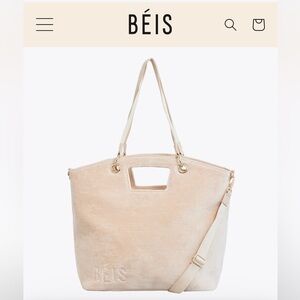 BEIS Cream Tote Bag with Spacious Design